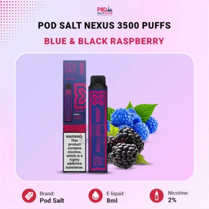 Pod Salt Nexus Blue and Black Raspberry 3500 Puffs