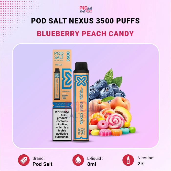 Pod Salt Nexus Blueberry Peach Candy 20mg/ml-3500 puffs