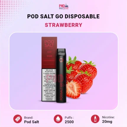 Pod Salt Go Strawberry 2500 puffs Disposable Vape