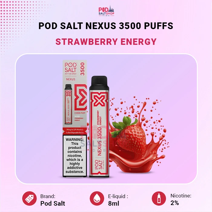 Pod Salt Nexus Strawberry Energy 20mg/ml-3500 puffs