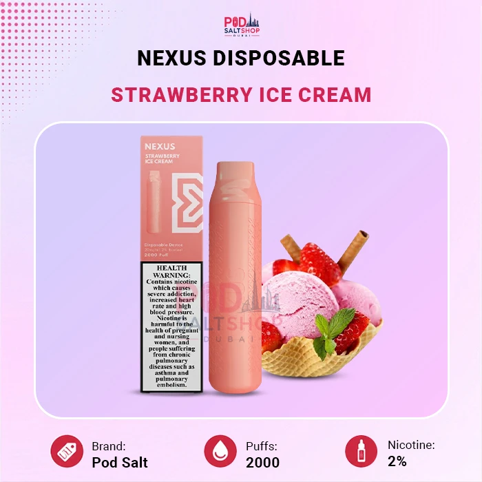 Pod Salt Nexus 2000 Puffs Strawberry Ice Cream