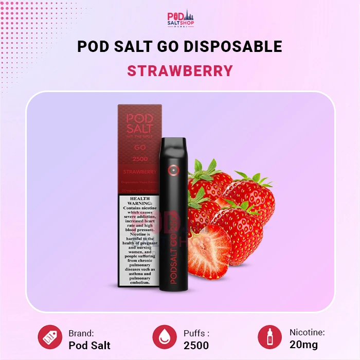Pod Salt Go Strawberry 2500 puffs Disposable Vape