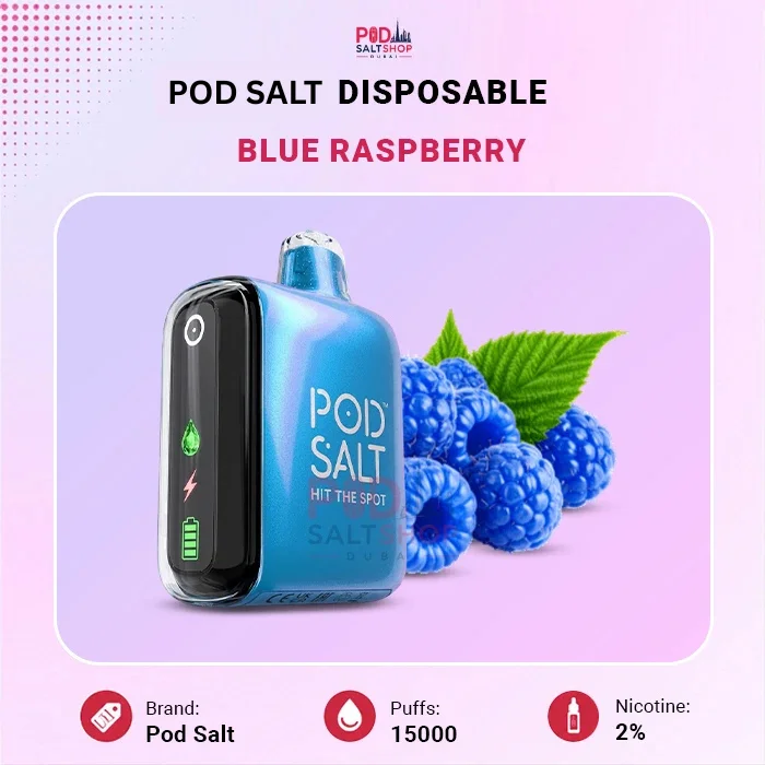 Pod Salt Blue Raspberry 15000 Puffs Disposable