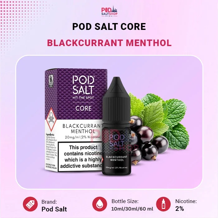 Pod Salt Core Blackcurrant Menthol 20 mg/ml Salt Nic E-Liquid