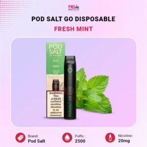 Pod Salt Go Fresh Mint 2500 Puffs Disposable Vape