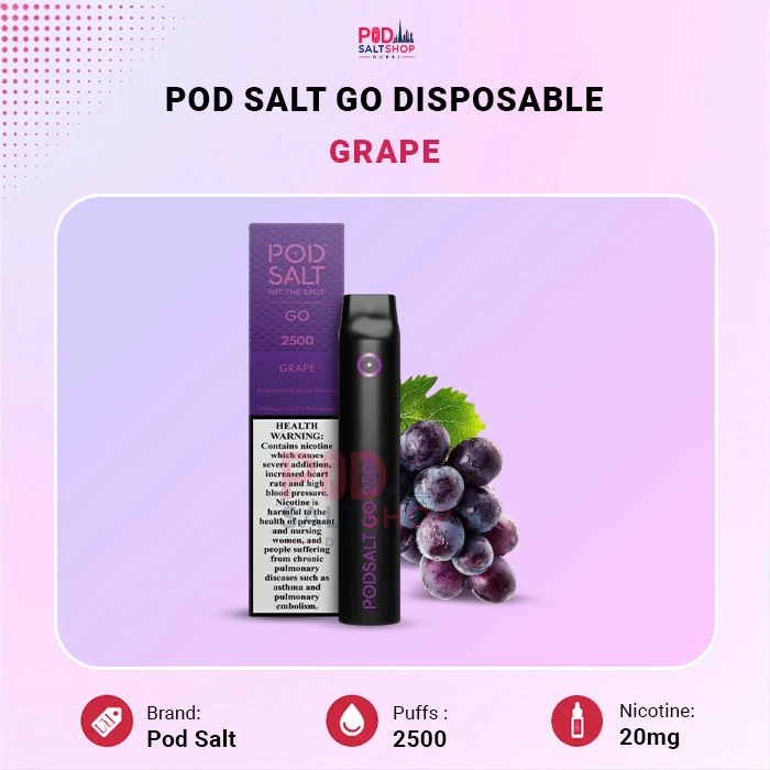 Pod Salt Go Go Grape 2500 Puffs Disposable Vape