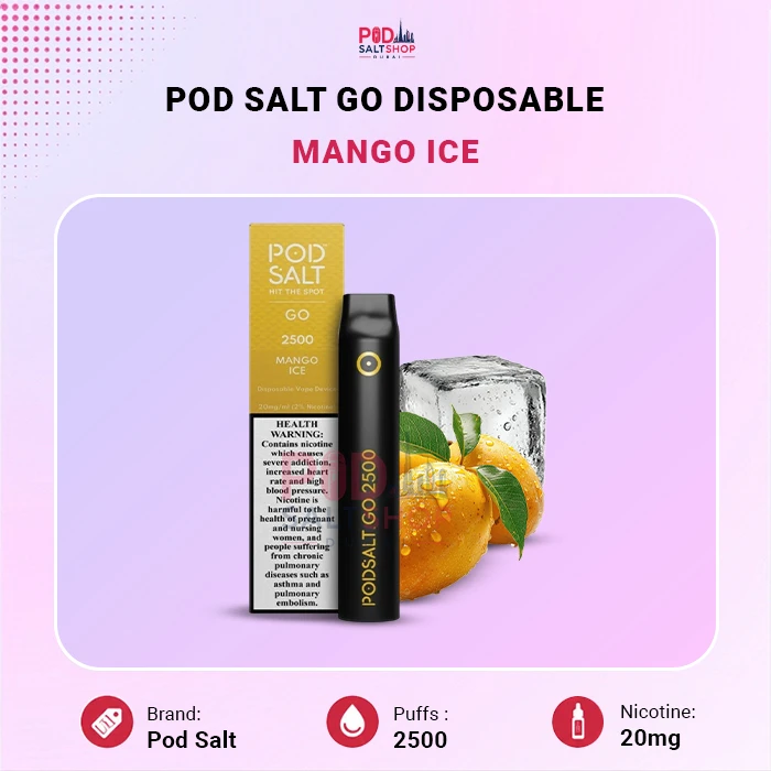 Pod Salt Go Mango Ice 2500 puffs Disposable Vape