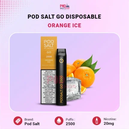 Pod Salt Go Orange Ice 2500 puffs Disposable Vape