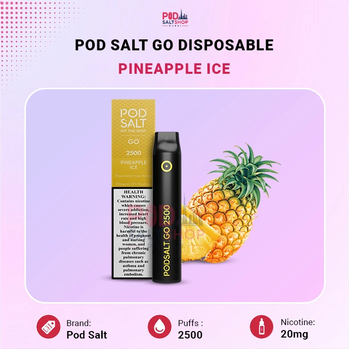 Pod Salt Go Pineapple Ice 2500 puffs Disposable Vape