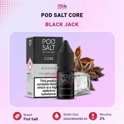 Pod Salt Core Blackjack-20 mg Salt Nic E-Liquid