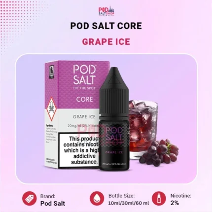 Pod Salt Core Grape Ice-20 mg Salt Nic E-Liquid