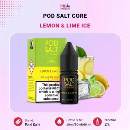 Pod Salt Core Lemon & Lime Ice-20 mg Salt Nic E-Liquid