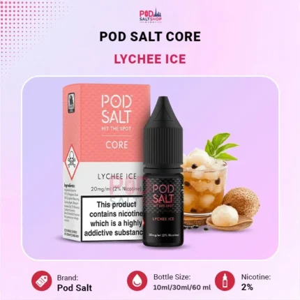 Pod Salt Core Lychee Ice-20 mg Salt Nic E-Liquid