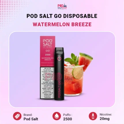 Pod Salt Go Watermelon Breeze 2500 puffs Disposable Vape